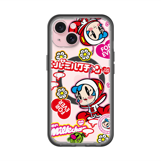 スリムプロテクションプレミアムケース with MagSafe［ スーパーミルクチャンFOREVER♥ - ロゴ＆キャラ ］