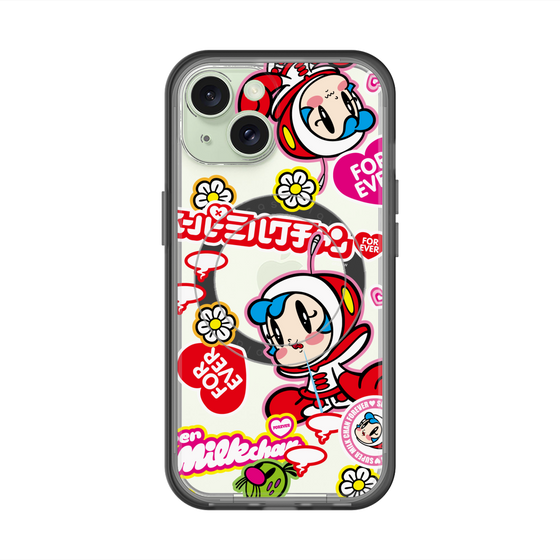 スリムプロテクションプレミアムケース with MagSafe［ スーパーミルクチャンFOREVER♥ - ロゴ＆キャラ ］