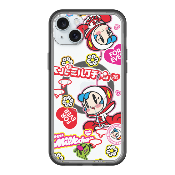 スリムプロテクションプレミアムケース with MagSafe［ スーパーミルクチャンFOREVER♥ - ロゴ＆キャラ ］