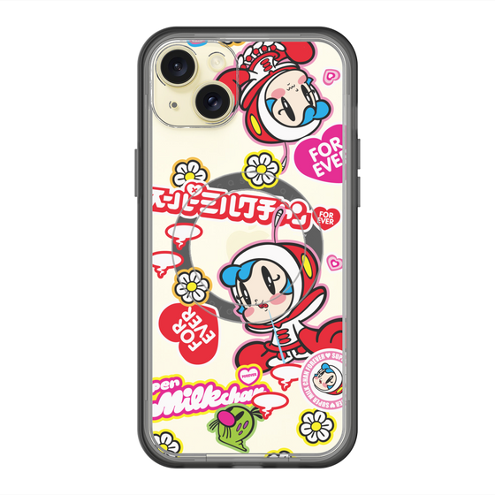 スリムプロテクションプレミアムケース with MagSafe［ スーパーミルクチャンFOREVER♥ - ロゴ＆キャラ ］