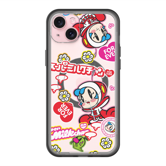 スリムプロテクションプレミアムケース with MagSafe［ スーパーミルクチャンFOREVER♥ - ロゴ＆キャラ ］