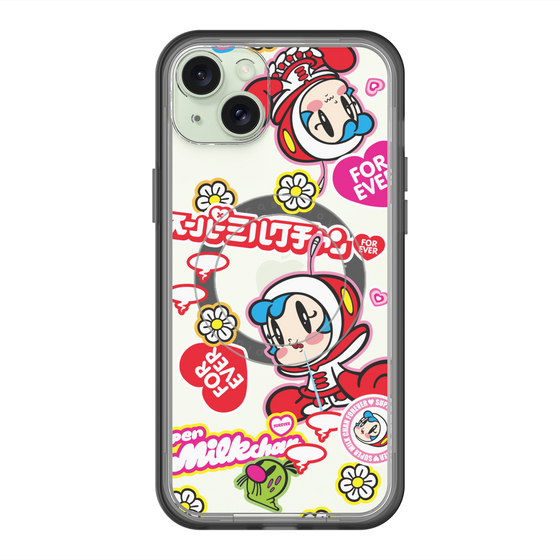 スリムプロテクションプレミアムケース with MagSafe［ スーパーミルクチャンFOREVER♥ - ロゴ＆キャラ ］