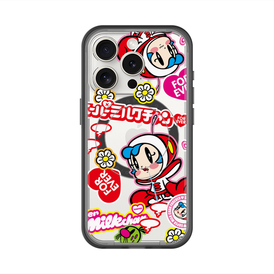 スリムプロテクションプレミアムケース with MagSafe［ スーパーミルクチャンFOREVER♥ - ロゴ＆キャラ ］