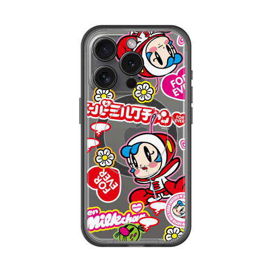 スリムプロテクションプレミアムケース with MagSafe［ スーパーミルクチャンFOREVER♥ - ロゴ＆キャラ ］