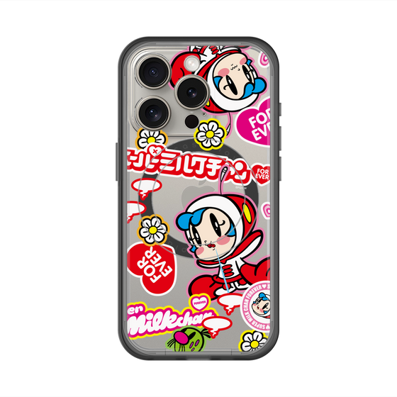 スリムプロテクションプレミアムケース with MagSafe［ スーパーミルクチャンFOREVER♥ - ロゴ＆キャラ ］