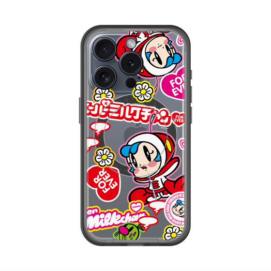 スリムプロテクションプレミアムケース with MagSafe［ スーパーミルクチャンFOREVER♥ - ロゴ＆キャラ ］