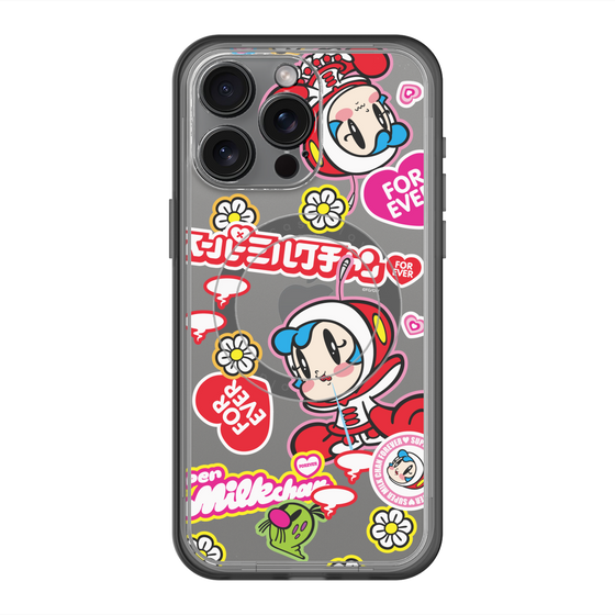 スリムプロテクションプレミアムケース with MagSafe［ スーパーミルクチャンFOREVER♥ - ロゴ＆キャラ ］