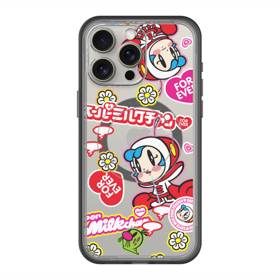 スリムプロテクションプレミアムケース with MagSafe［ スーパーミルクチャンFOREVER♥ - ロゴ＆キャラ ］