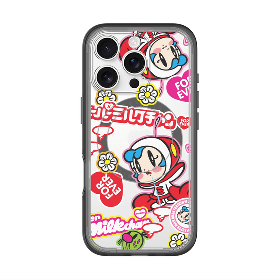 スリムプロテクションプレミアムケース with MagSafe［ スーパーミルクチャンFOREVER♥ - ロゴ＆キャラ ］