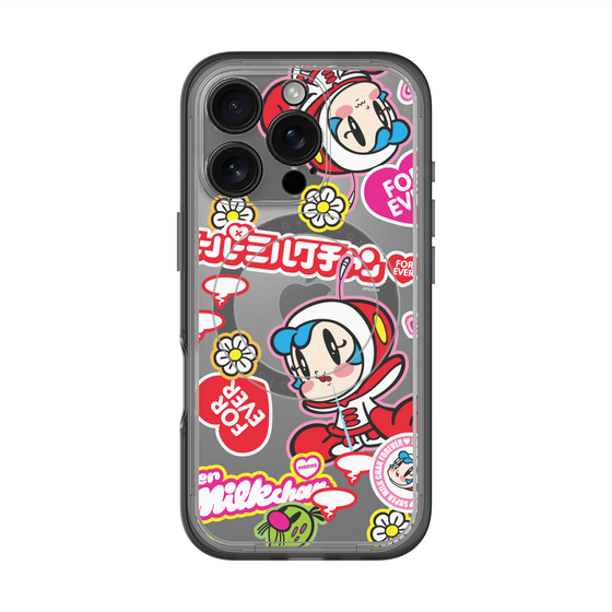 スリムプロテクションプレミアムケース with MagSafe［ スーパーミルクチャンFOREVER♥ - ロゴ＆キャラ ］