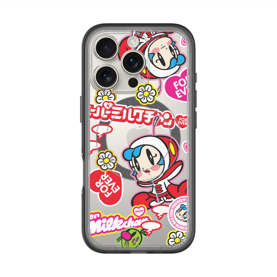 スリムプロテクションプレミアムケース with MagSafe［ スーパーミルクチャンFOREVER♥ - ロゴ＆キャラ ］