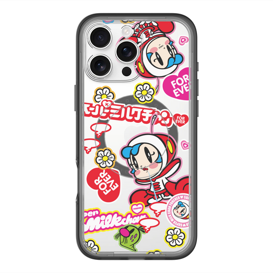 スリムプロテクションプレミアムケース with MagSafe［ スーパーミルクチャンFOREVER♥ - ロゴ＆キャラ ］