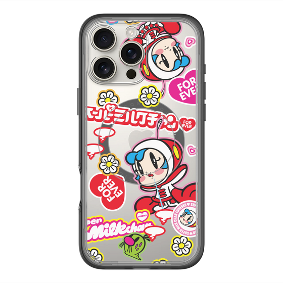 スリムプロテクションプレミアムケース with MagSafe［ スーパーミルクチャンFOREVER♥ - ロゴ＆キャラ ］