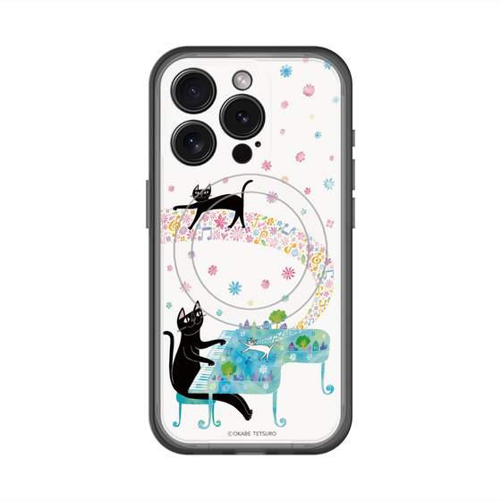 スリムプロテクションプレミアムケース with MagSafe［ おかべてつろう - 黒猫クロのとおりみち ］