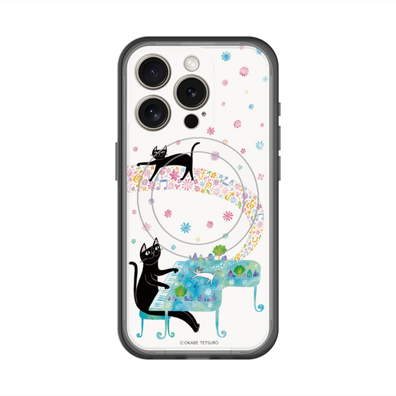 スリムプロテクションプレミアムケース with MagSafe［ おかべてつろう - 黒猫クロのとおりみち ］