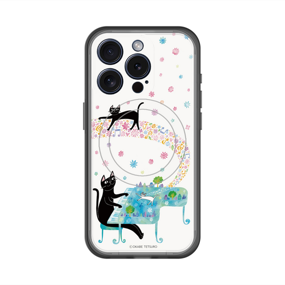 スリムプロテクションプレミアムケース with MagSafe［ おかべてつろう - 黒猫クロのとおりみち ］