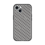 スリムプロテクションプレミアムケース with MagSafe［ Small Stripe - Gray × Black ］