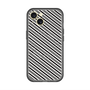 スリムプロテクションプレミアムケース with MagSafe［ Small Stripe - Gray × Black ］