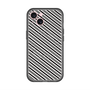 スリムプロテクションプレミアムケース with MagSafe［ Small Stripe - Gray × Black ］