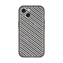 スリムプロテクションプレミアムケース with MagSafe［ Small Stripe - Gray × Black ］