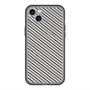 スリムプロテクションプレミアムケース with MagSafe［ Small Stripe - Gray × Black ］