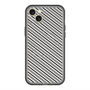 スリムプロテクションプレミアムケース with MagSafe［ Small Stripe - Gray × Black ］