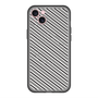 スリムプロテクションプレミアムケース with MagSafe［ Small Stripe - Gray × Black ］