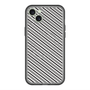 スリムプロテクションプレミアムケース with MagSafe［ Small Stripe - Gray × Black ］