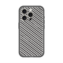 スリムプロテクションプレミアムケース with MagSafe［ Small Stripe - Gray × Black ］