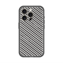 スリムプロテクションプレミアムケース with MagSafe［ Small Stripe - Gray × Black ］