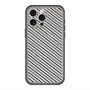 スリムプロテクションプレミアムケース with MagSafe［ Small Stripe - Gray × Black ］