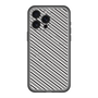 スリムプロテクションプレミアムケース with MagSafe［ Small Stripe - Gray × Black ］