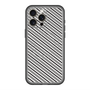 スリムプロテクションプレミアムケース with MagSafe［ Small Stripe - Gray × Black ］