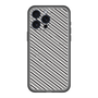 スリムプロテクションプレミアムケース with MagSafe［ Small Stripe - Gray × Black ］