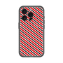 スリムプロテクションプレミアムケース with MagSafe［ Small Stripe - Red × Black ］