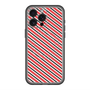 スリムプロテクションプレミアムケース with MagSafe［ Small Stripe - Red × Black ］