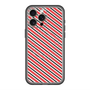 スリムプロテクションプレミアムケース with MagSafe［ Small Stripe - Red × Black ］