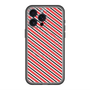 スリムプロテクションプレミアムケース with MagSafe［ Small Stripe - Red × Black ］