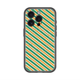 スリムプロテクションプレミアムケース with MagSafe［ Small Stripe - Green × Orange ］