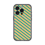 スリムプロテクションプレミアムケース with MagSafe［ Small Stripe - Green × Orange ］