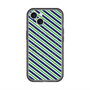 スリムプロテクションプレミアムケース with MagSafe［ Small Stripe - Navy × Green ］