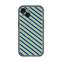 スリムプロテクションプレミアムケース with MagSafe［ Small Stripe - Navy × Green ］