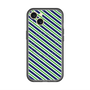スリムプロテクションプレミアムケース with MagSafe［ Small Stripe - Navy × Green ］