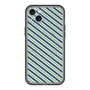 スリムプロテクションプレミアムケース with MagSafe［ Small Stripe - Navy × Green ］