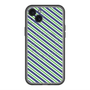 スリムプロテクションプレミアムケース with MagSafe［ Small Stripe - Navy × Green ］