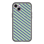 スリムプロテクションプレミアムケース with MagSafe［ Small Stripe - Navy × Green ］