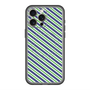 スリムプロテクションプレミアムケース with MagSafe［ Small Stripe - Navy × Green ］