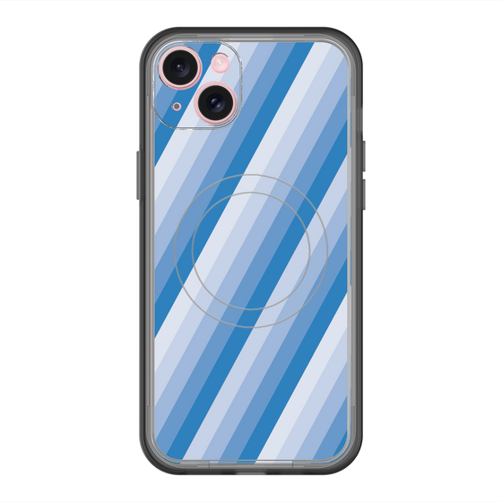 スリムプロテクションプレミアムケース with MagSafe［ Middle Stripe - Blue ］