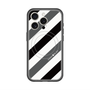スリムプロテクションプレミアムケース with MagSafe［ Big Stripe - Black × Gray ］