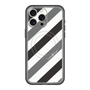 スリムプロテクションプレミアムケース with MagSafe［ Big Stripe - Black × Gray ］